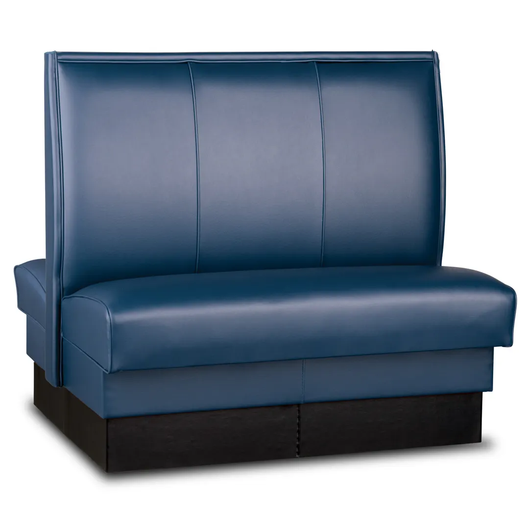 JustChair JBD-USP-48-GR1/COM Custom Double Booth, 48"H, Upholstered Seat & Back, Channel Back Design, COM Grade 1 Upholstery