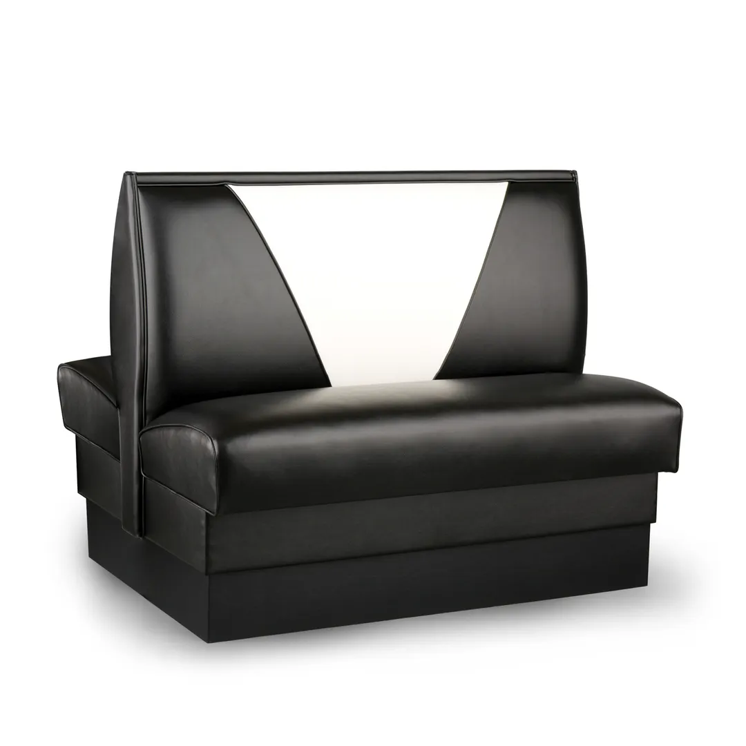 JustChair JBD-UVB-42-GR3 Custom Double V-Back Restaurant Booth, Upholstered Seat, 42"H, Grade 3 Upholstery