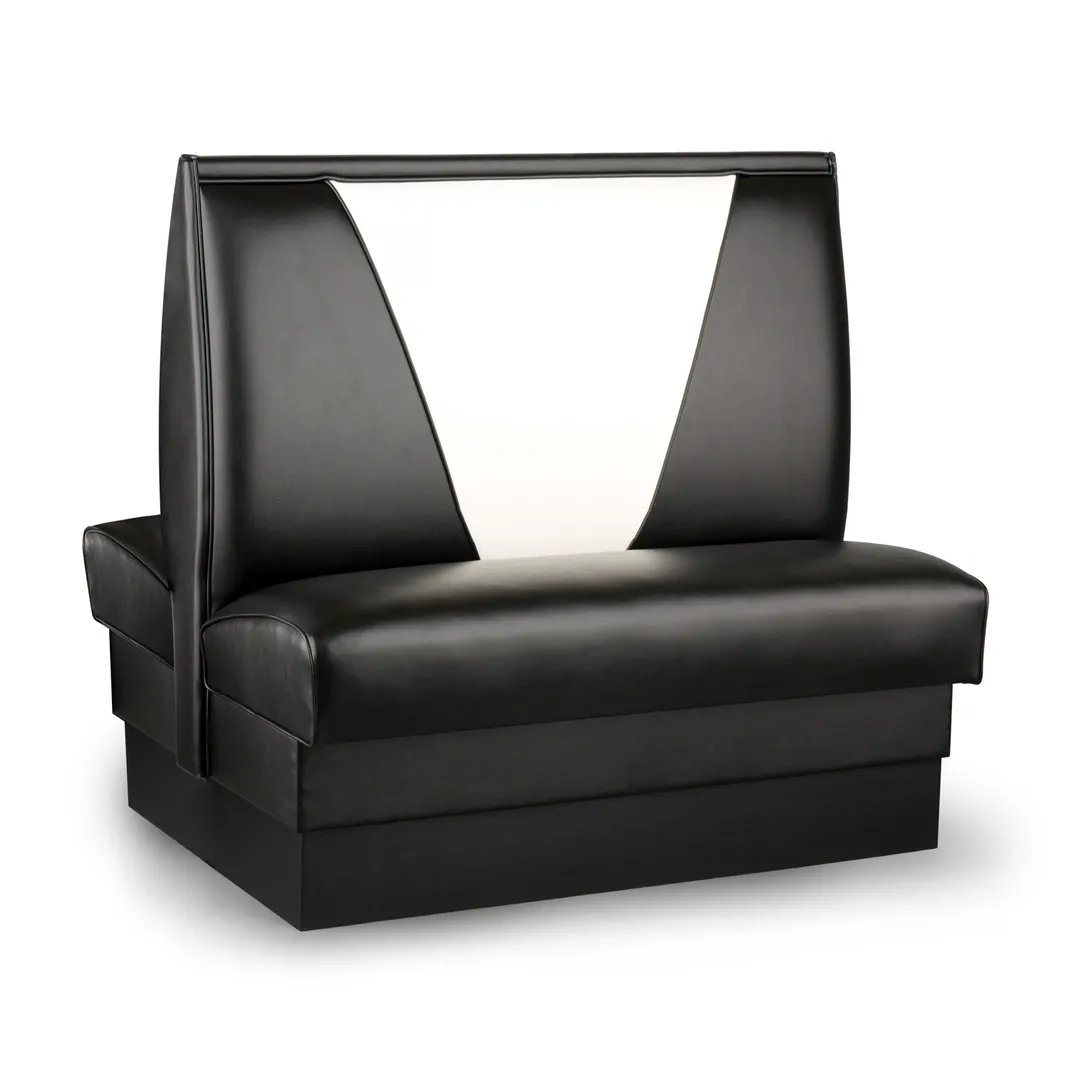 JustChair JBD-UVB-48-GR2 Custom Double V-Back Restaurant Booth, Upholstered Seat & Back, 48H, Grade 2 Upholstery