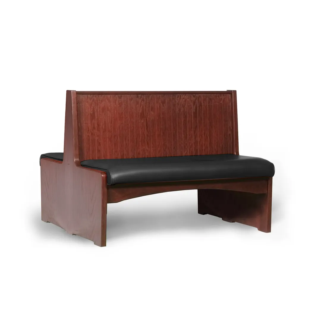 JustChair JBD-WBBO-36-GR2 Custom Double Restaurant Booth, 36"H, Wood Frame, Vertical Bead-Board Back, Grade 2 Upholstery