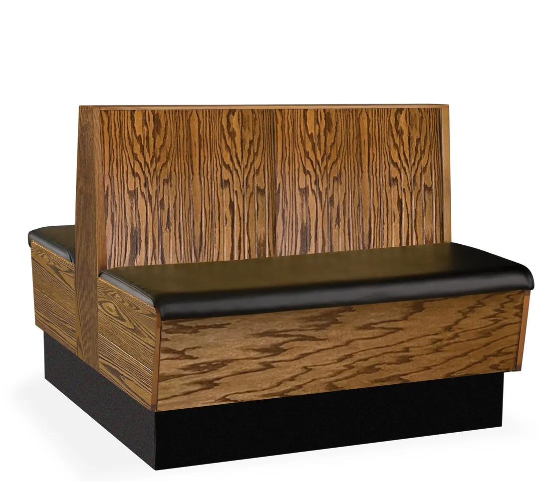 JustChair JBD-WPF-36-GR1/COM 48" Double Booth, Bead Board Back, Wood Frame, Upholstered Seat, 36"H