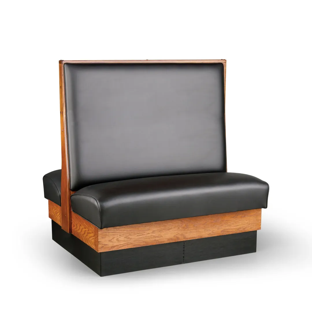 JustChair JBD-WSS-54-GR2 Custom Double Booth, 54H, Wood Frame, Upholstered Plain Back, Grade 2 Upholstery