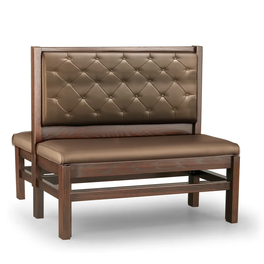 JustChair JBD-WT-SBT-42-GR1/COM Custom Booth, Double Button Tufted Back, Upholstered Seat, 42" Height