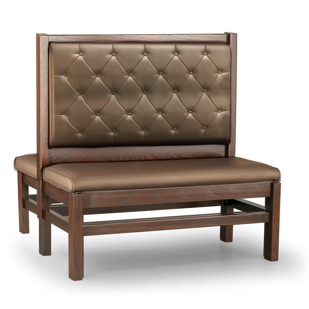 JustChair JBD-WT-SBT-48-GR1/COM Custom Booth, Double Button Tufted Back, Upholstered Seat, 48" Height