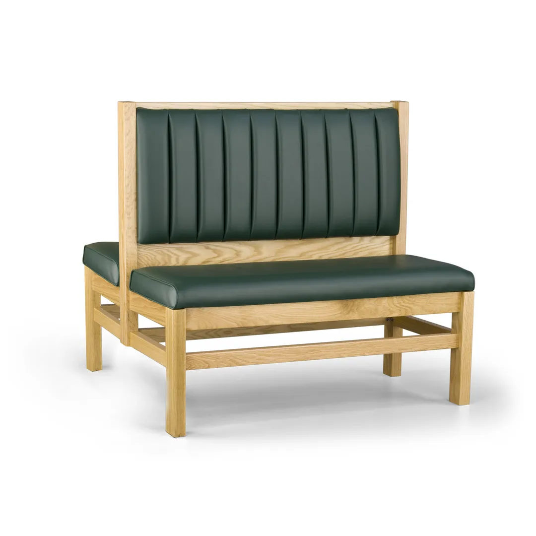 JustChair JBD-WT-UCH-42-GR3 Custom Booth, Double Vertical Channel Back, Upholstered Seat, 42" Height