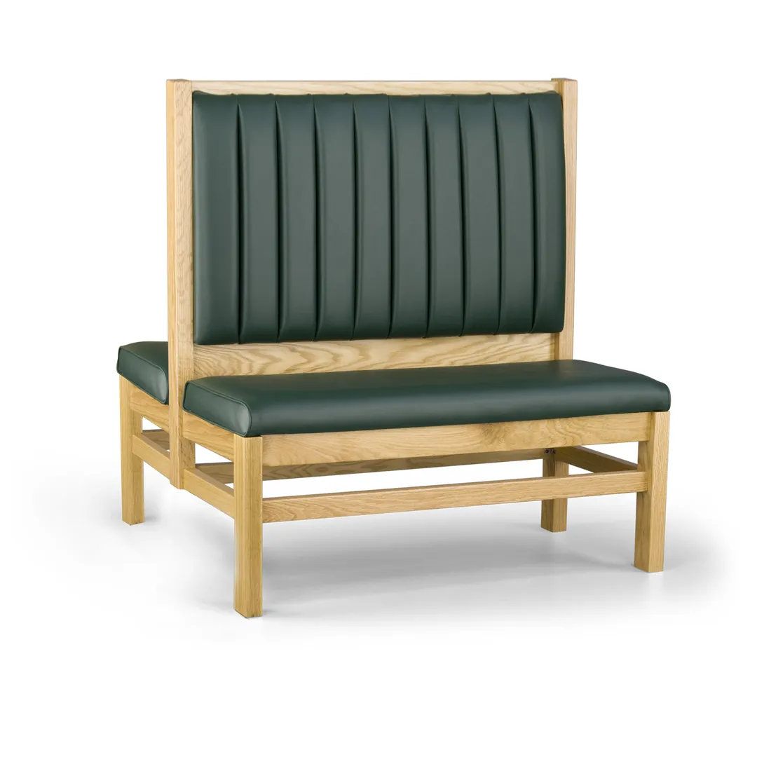 JustChair JBD-WT-UCH-48-GR1/COM Custom Booth, Double Vertical Channel Back, Upholstered Seat, 48" Height