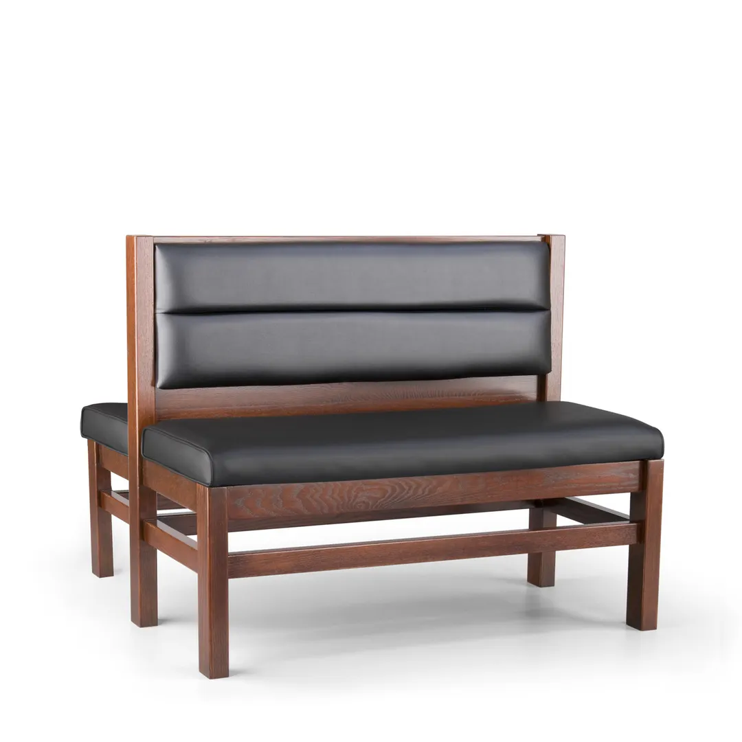 JustChair JBD-WT-UHC-36-GR3 Custom Booth, Double Horizontal Channel Back, Upholstered Seat, 36" Height