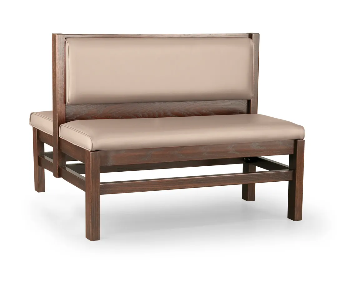 JustChair JBD-WT-UPL-36-GR2 Custom Booth, Double Plain Back, Upholstered Seat, 36" Height