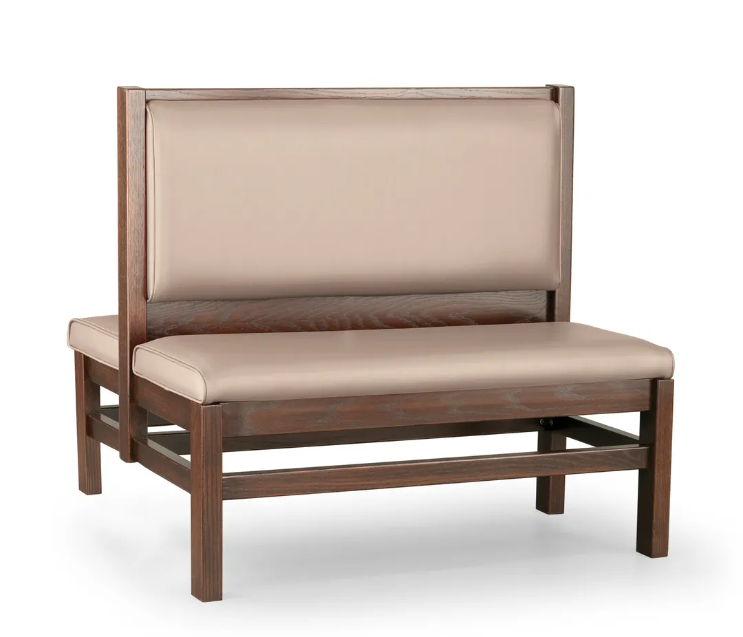 JustChair JBD-WT-UPL-42-GR2 Custom Booth, Double Plain Back, Upholstered Seat, 42" Height