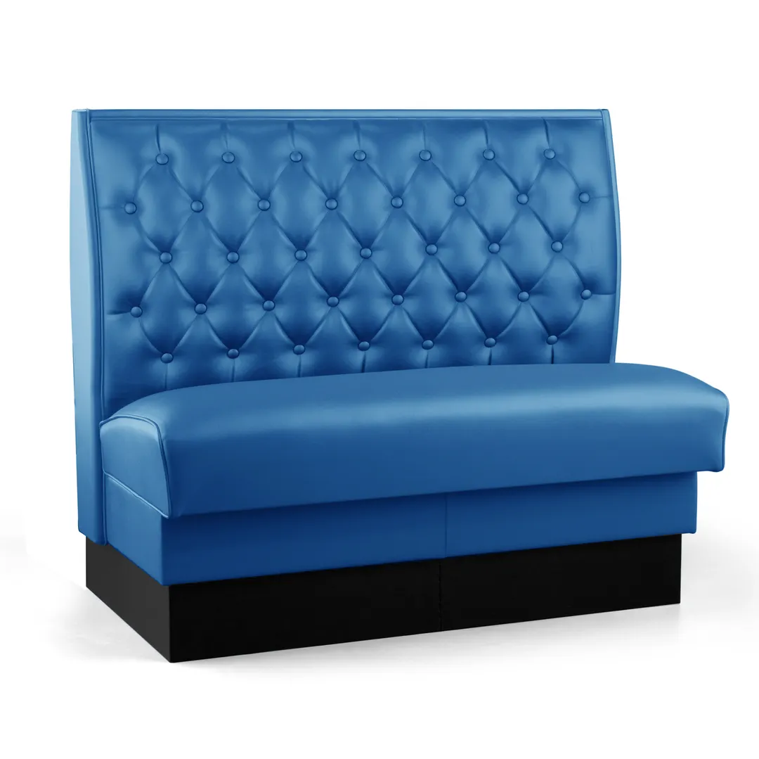 JustChair JBS-SBT-42-GR2 Custom Booth, Single Button Tufted Back, Upholstered Seat, 42" Height