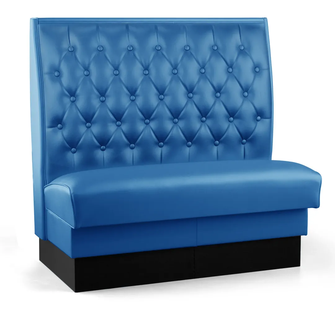 JustChair JBS-SBT-48-GR2 Custom Booth, Single Button Tufted Back, Upholstered Seat, 48" Height
