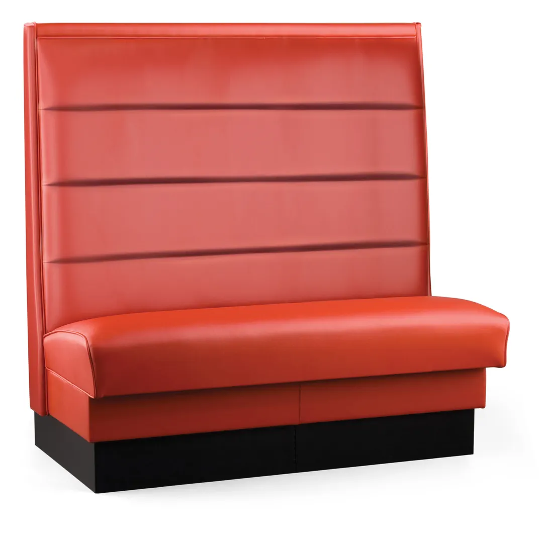 JustChair JBS-UHC-48-GR3 Custom Booth, Single Horizontal Channel Back, Upholstered Seat, 48" Height