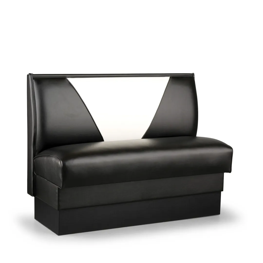 JustChair JBS-UVB-36-GR3 Custom Booth, Single V Back, Upholstered Seat, 36" Height