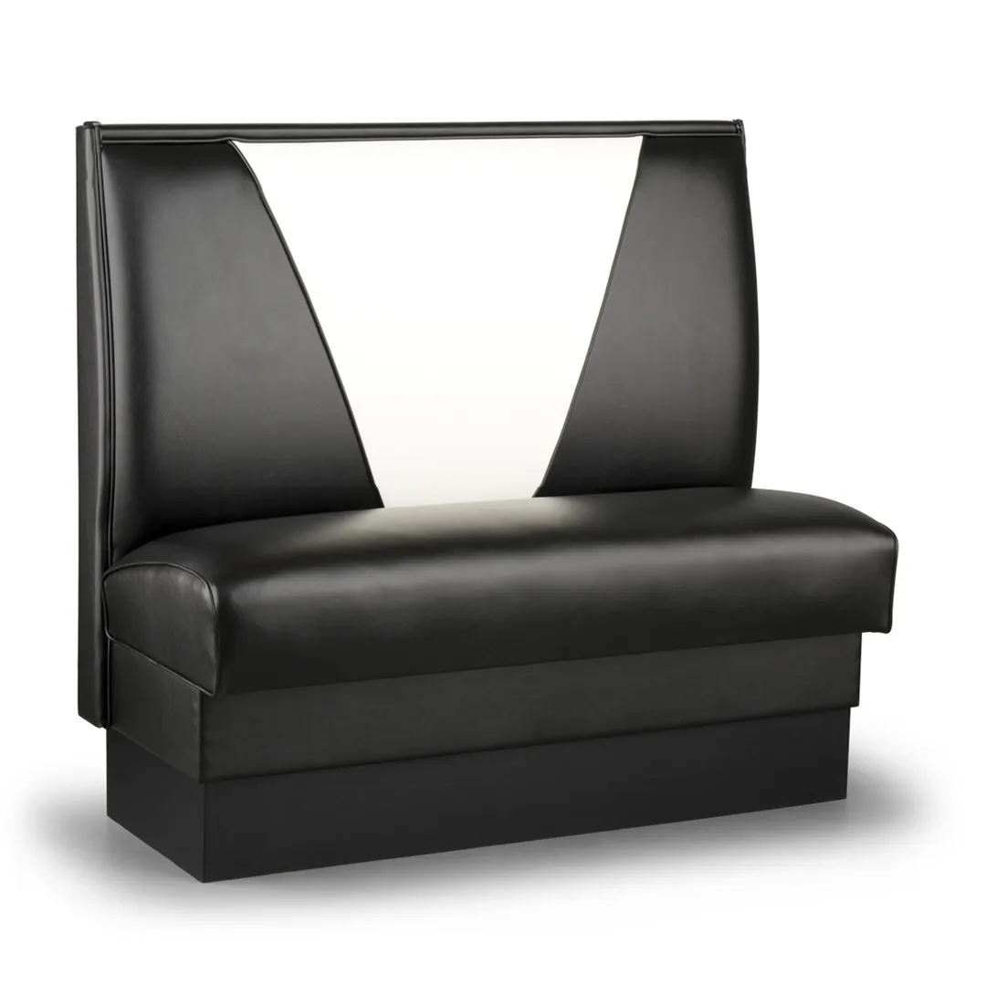 JustChair JBS-UVB-48-GR2 Custom Booth, Single V Back, Upholstered Seat, 48" Height