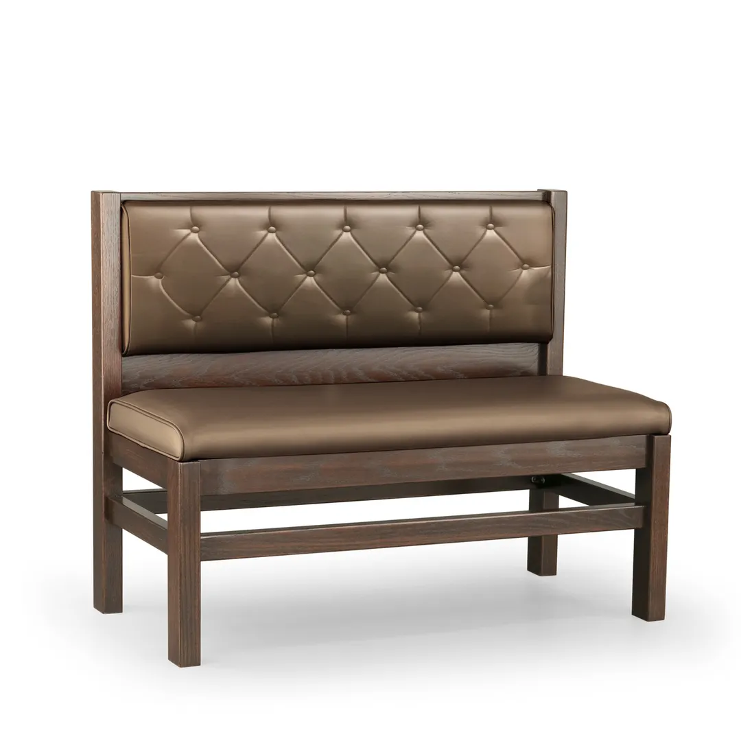 JustChair JBS-WT-SBT-36-GR3 Custom Booth, Single Button Tufted Back, Upholstered Seat, 36" Height