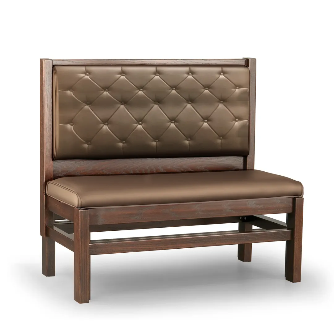 JustChair JBS-WT-SBT-42-GR1/COM Custom Booth, Single Button Tufted Back, Upholstered Seat, 42" Height