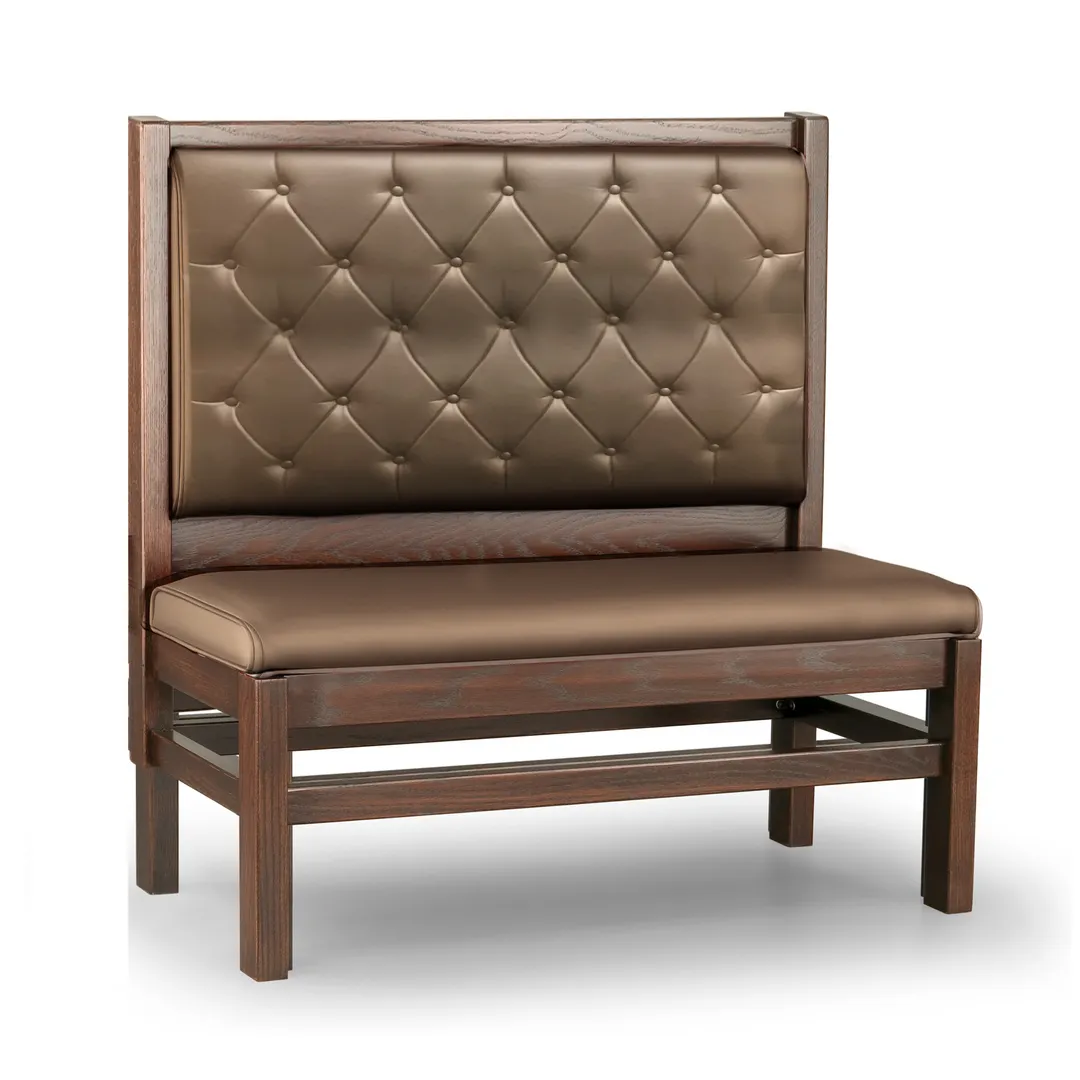 JustChair JBS-WT-SBT-48-GR1/COM Custom Booth, Single Button Tufted Back, Upholstered Seat, 48" Height