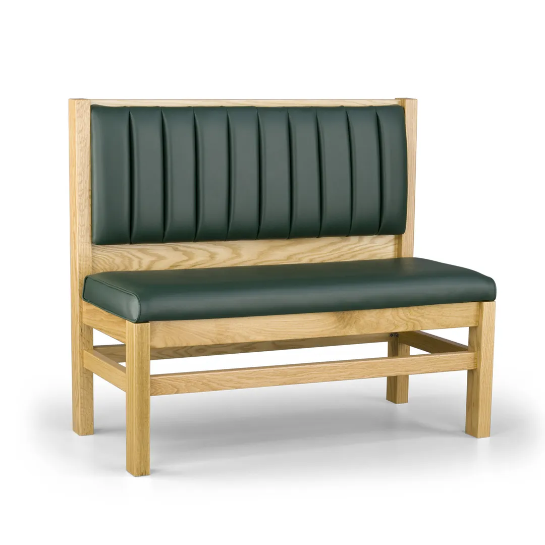 JustChair JBS-WT-UCH-42-GR3 Custom Booth, Single Vertical Channel Back, Upholstered Seat, 42" Height