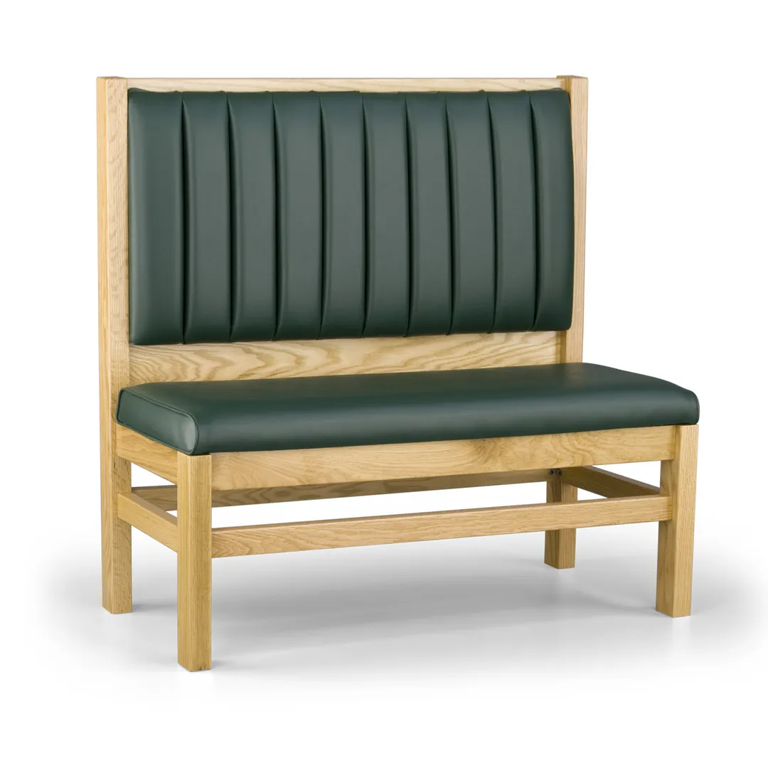 JustChair JBS-WT-UCH-48-GR3 Single Custom Booth, 48"H, Wood Frame, Upholstered Channel Back, Grade 3 Upholstery