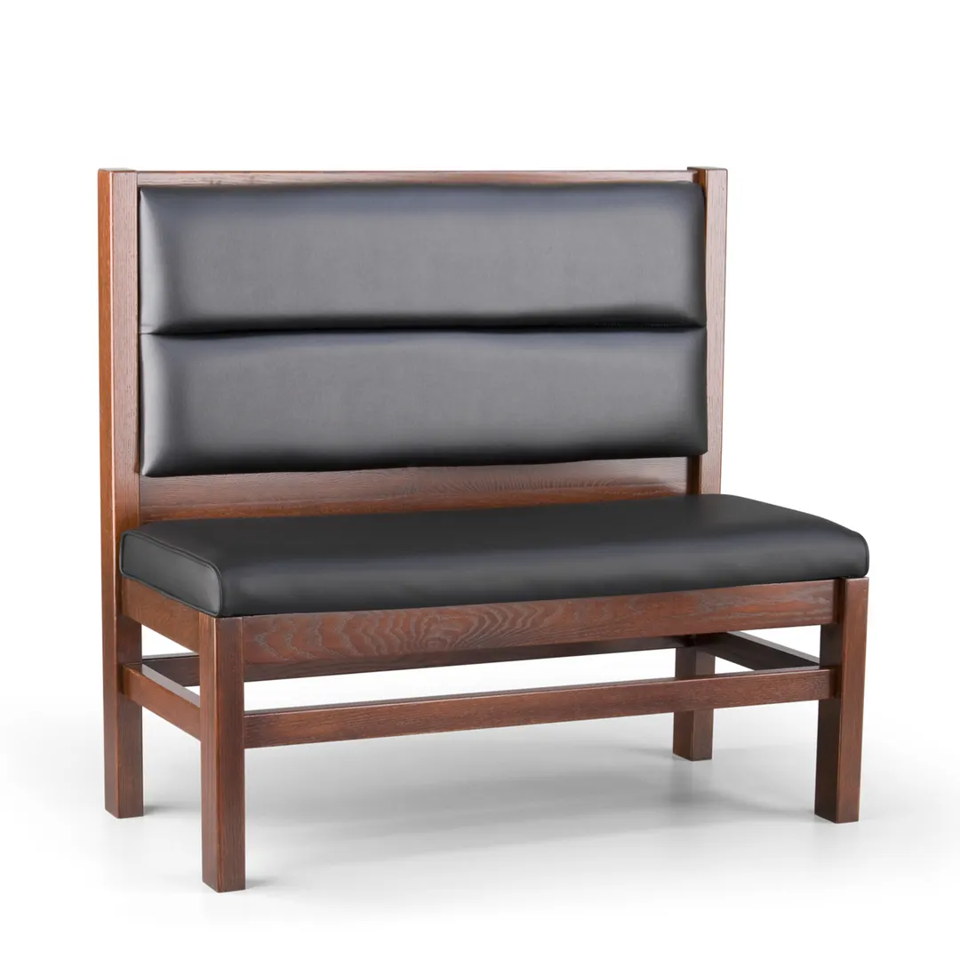 JustChair JBS-WT-UHC-42-GR1/COM 48" Single Custom Restaurant Booth, Wood Frame, Upholstered Horizontal Channel Back, 42"H