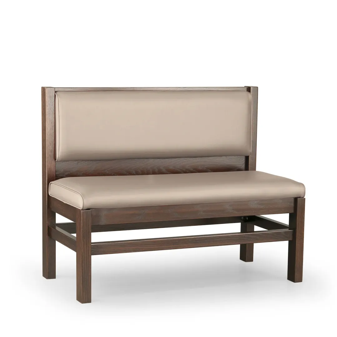 JustChair JBS-WT-UPL-36-GR1/COM 48" Single Plain Back Restaurant Booth, Wood Frame, Upholstered Seat & Back, 36"H