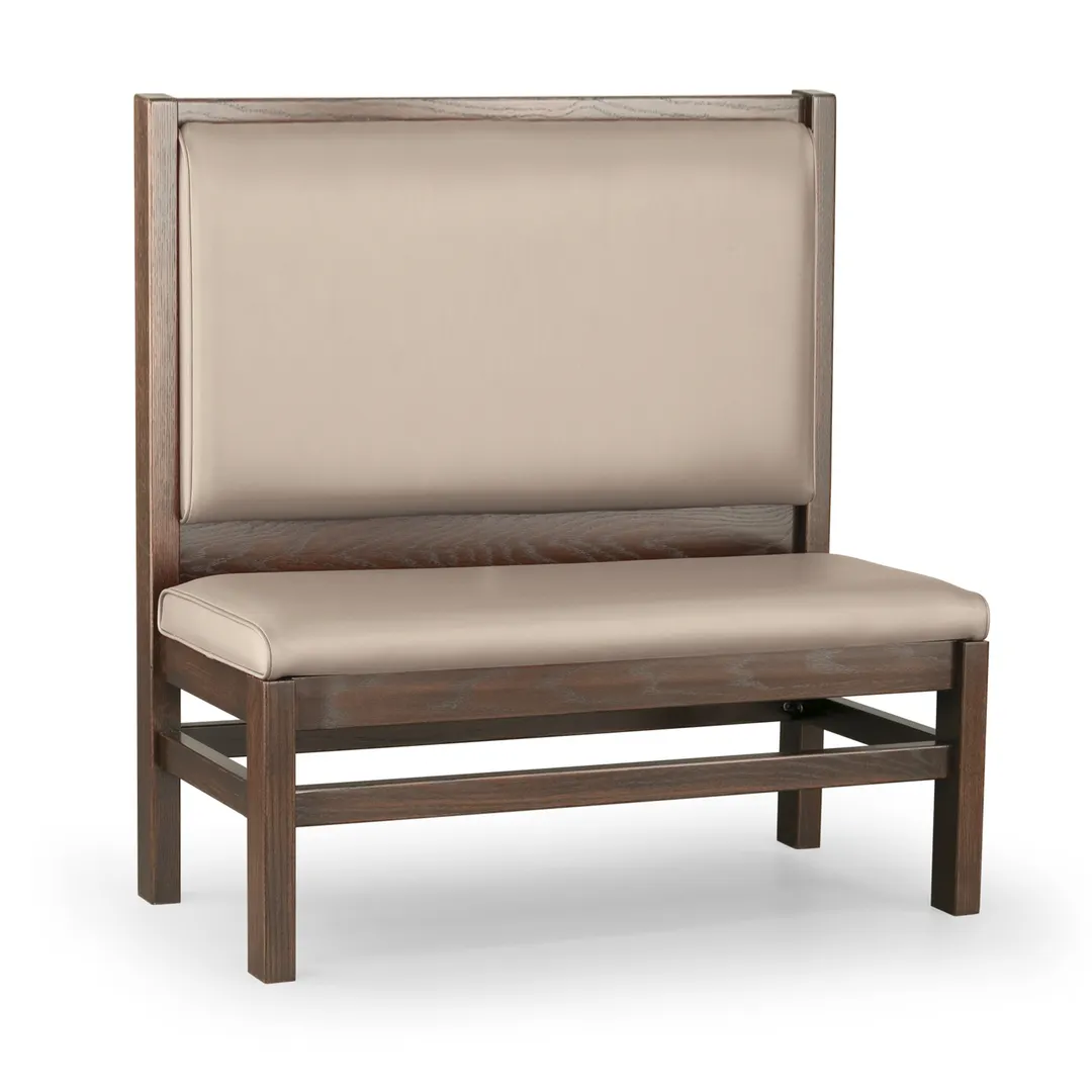JustChair JBS-WT-UPL-48-GR3 Custom Single Booth, 48H, Wood Frame, Upholstered Plain Back & Seat, Grade 3 Upholstery