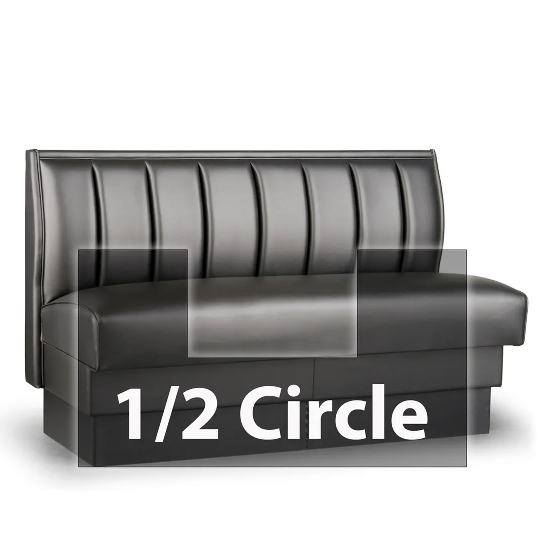 JustChair JBSB-UCH-HC-36-GR2 1/2 Circle Corner Booth, Vertical Channel Back, Upholstered Seat, 36" Height