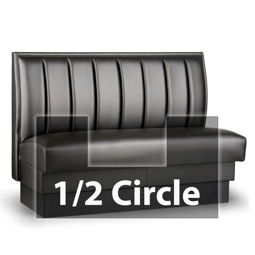 JustChair JBSB-UCH-HC-42-GR1/COM 1/2 Circle Corner Booth, Vertical Channel Back, Upholstered Seat, 42" Height