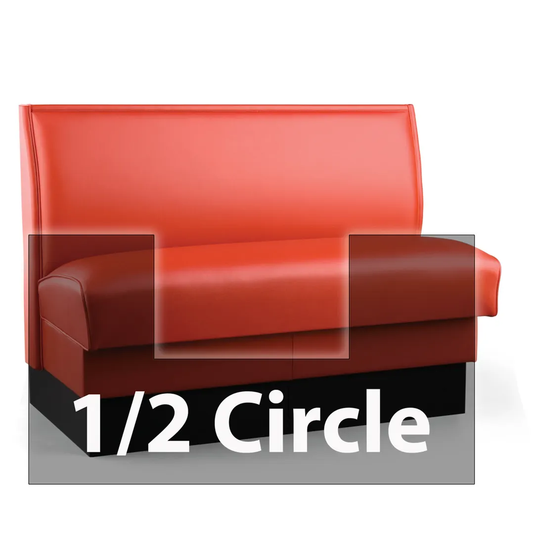 JustChair JBSB-UPL-HC-36-GR3 1/2 Circle Corner Booth, Plain Back, Upholstered Seat, 36" Height