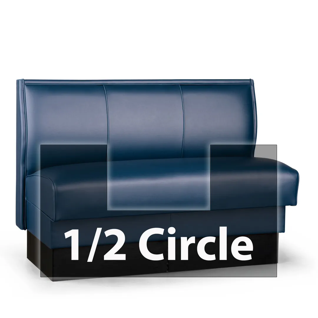 JustChair JBSB-USP-HC-36-GR1/COM 1/2 Circle Corner Booth, Channel Back, Upholstered Seat, 36" Height