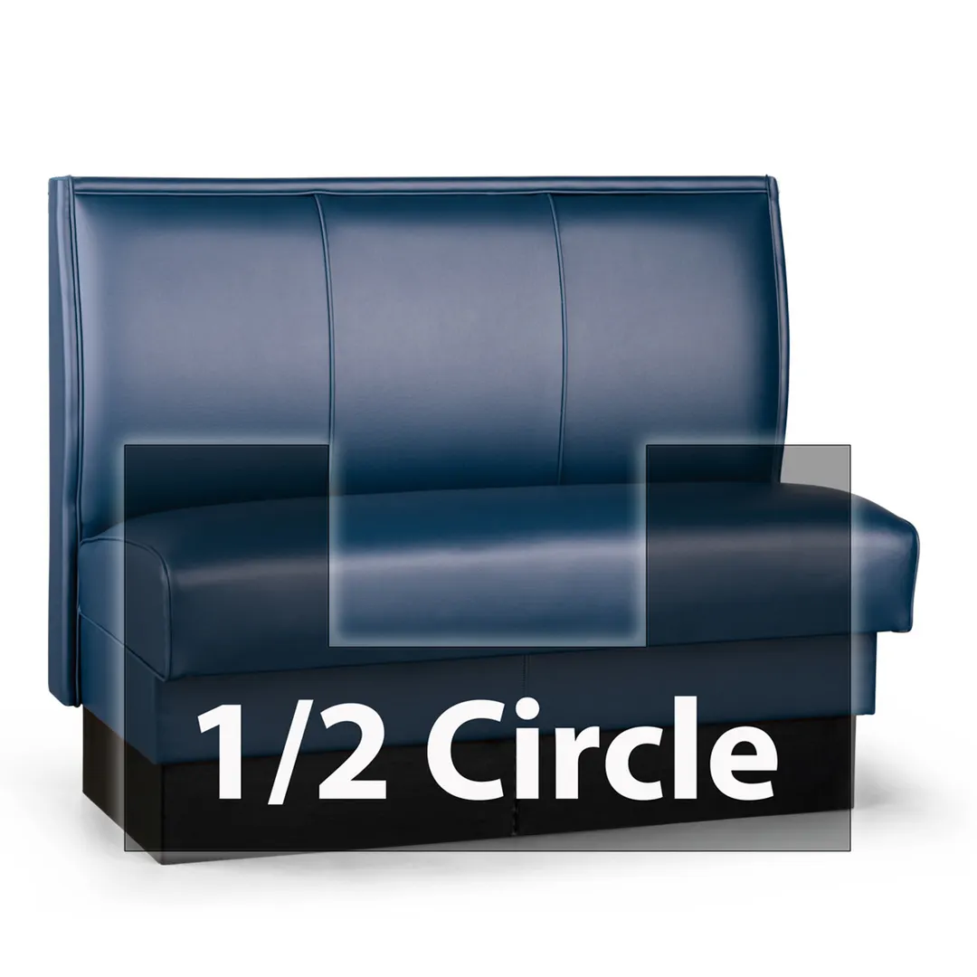 JustChair JBSB-USP-HC-42-GR3 1/2 Circle Corner Booth, Channel Back, Upholstered Seat, 42" Height