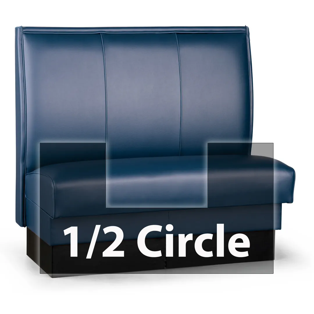 JustChair JBSB-USP-HC-48-GR2 1/2 Circle Corner Booth, Channel Back, Upholstered Seat, 48" Height