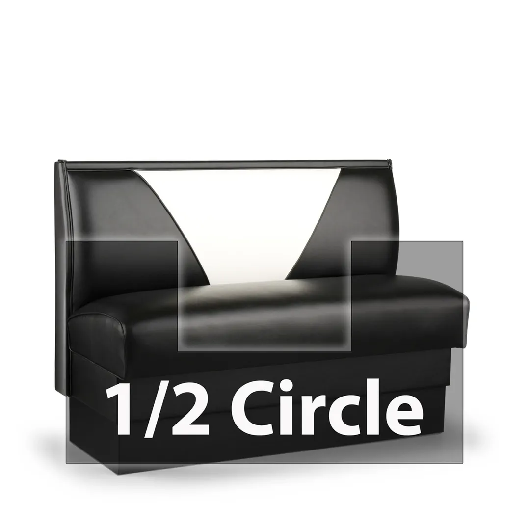 JustChair JBSB-UVB-HC-36-GR2 1/2 Circle Corner Booth, V Shape Back, Upholstered Seat, 36" Height