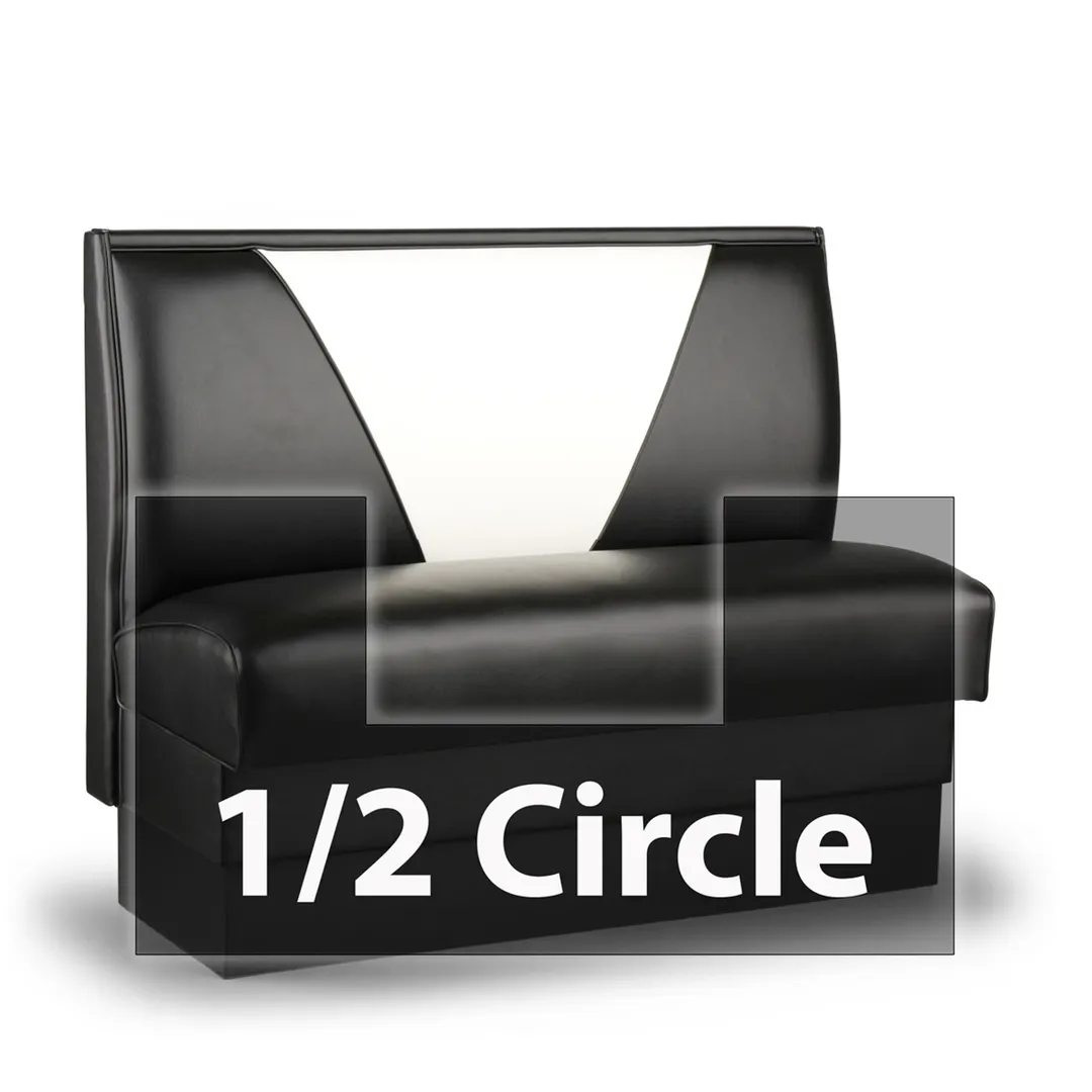 JustChair JBSB-UVB-HC-42-GR3 1/2 Circle Corner Booth, V Shape Back, Upholstered Seat, 42" Height