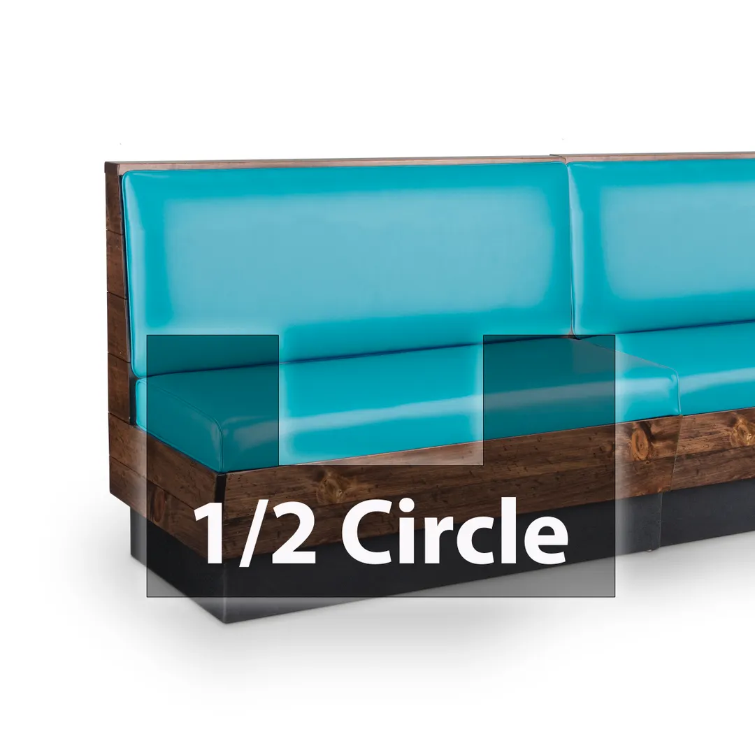 JustChair JBSB-WCP-HC-36-GR1/COM 1/2 Circle Banquette Bench, Horizontal Beadboard Back, Upholstered Seat, 36" Height