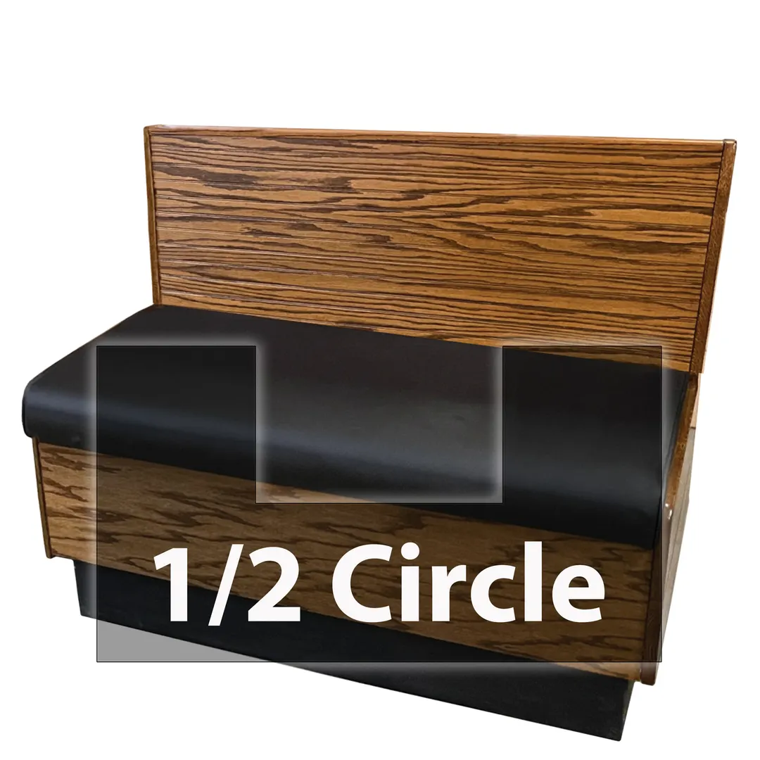 JustChair JBSB-WPF-HC-36-GR3 1/2 Circle Banquette Bench, Beadboard Back, Removable Seat, 36" Height