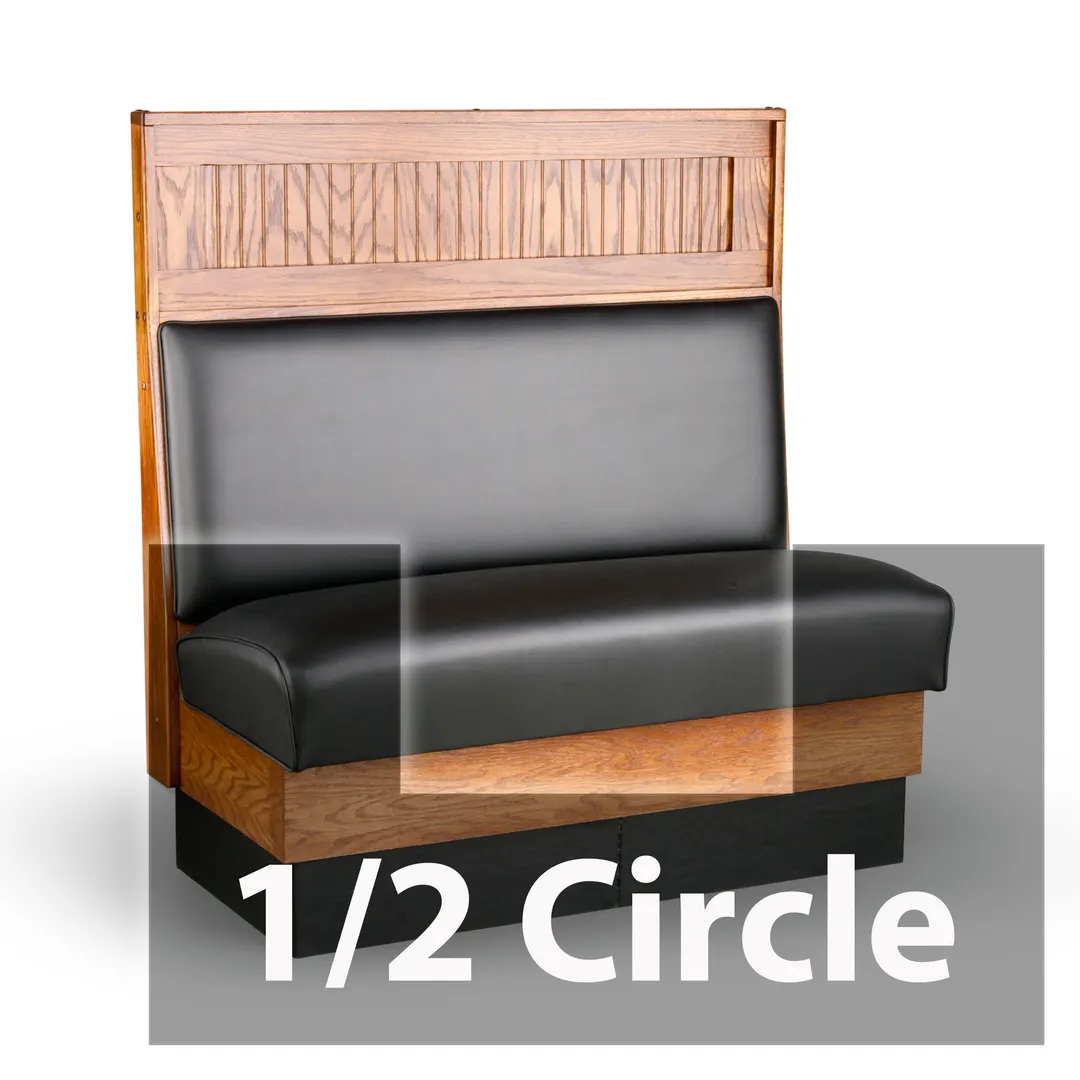 JustChair JBSB-WSS-HC-60-GR2 1/2 Circle Banquette Bench, Plain Back, Removable Seat, 60" Height