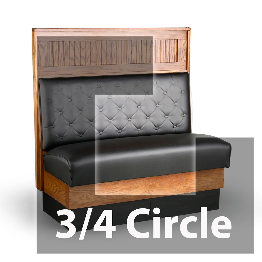JustChair JBSB-WSS-SBT-TQ-42-GR1/COM 3/4 Circle Banquette Bench, Button Tufted Back, Removable Seat, 42" Height