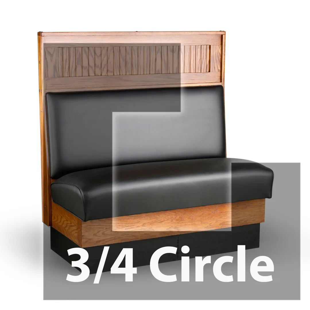 JustChair JBSB-WSS-TQ-54-GR2 3/4 Circle Banquette Bench, Plain Back, Removable Seat, 54" Height