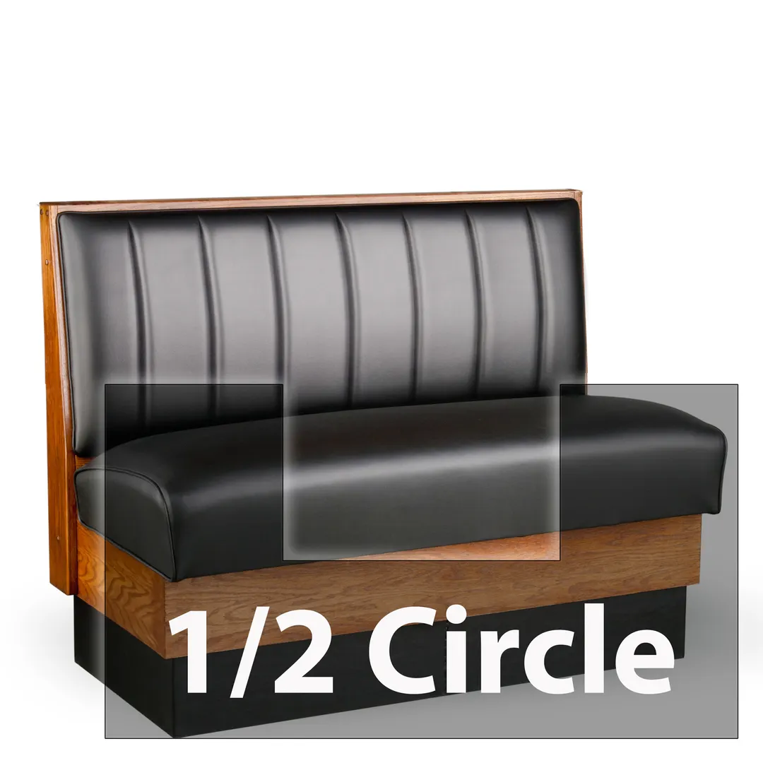 JustChair JBSB-WSS-UCH-HC-36-GR2 1/2 Circle Banquette Bench, Vertical Channel Back, Removable Seat, 36" Height