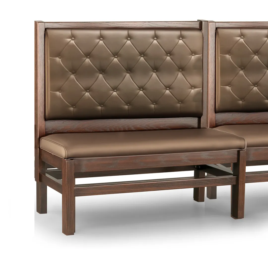 JustChair JBSB-WT-SBT-48-GR2 Banquette Bench, Button Tufted Back, Upholstered Seat, 48" Height