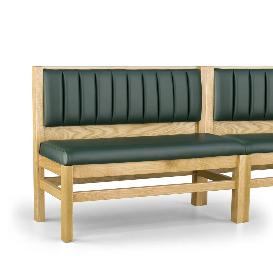 JustChair JBSB-WT-UCH-36-GR3 Banquette Bench, Vertical Channel Back, Upholstered Seat, 36" Height