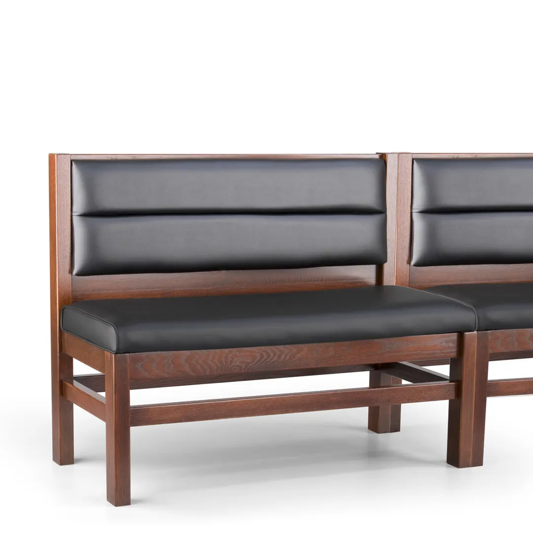 JustChair JBSB-WT-UHC-36-GR3 Banquette Bench, Horizontal Channel Back, Upholstered Seat, 36" Height