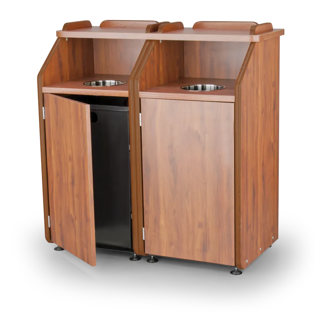 JustChair TRCPT-11SH-DBL-GR3 Trash Receptacle, 45" X 23-1/2" X 48"