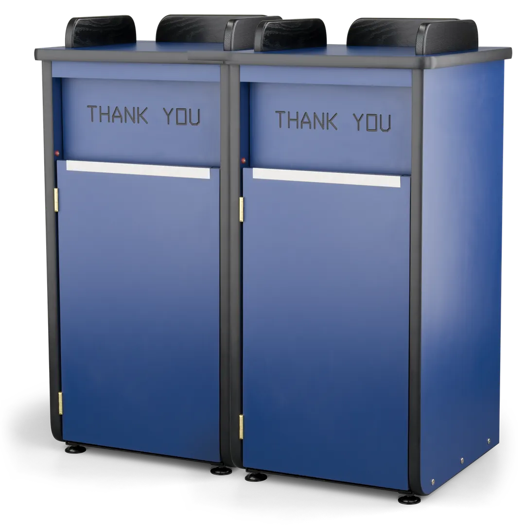 JustChair TRCPT-HPL-DBL-GR1 Trash Receptacle, 45" X 23-1/2" X 48", Double