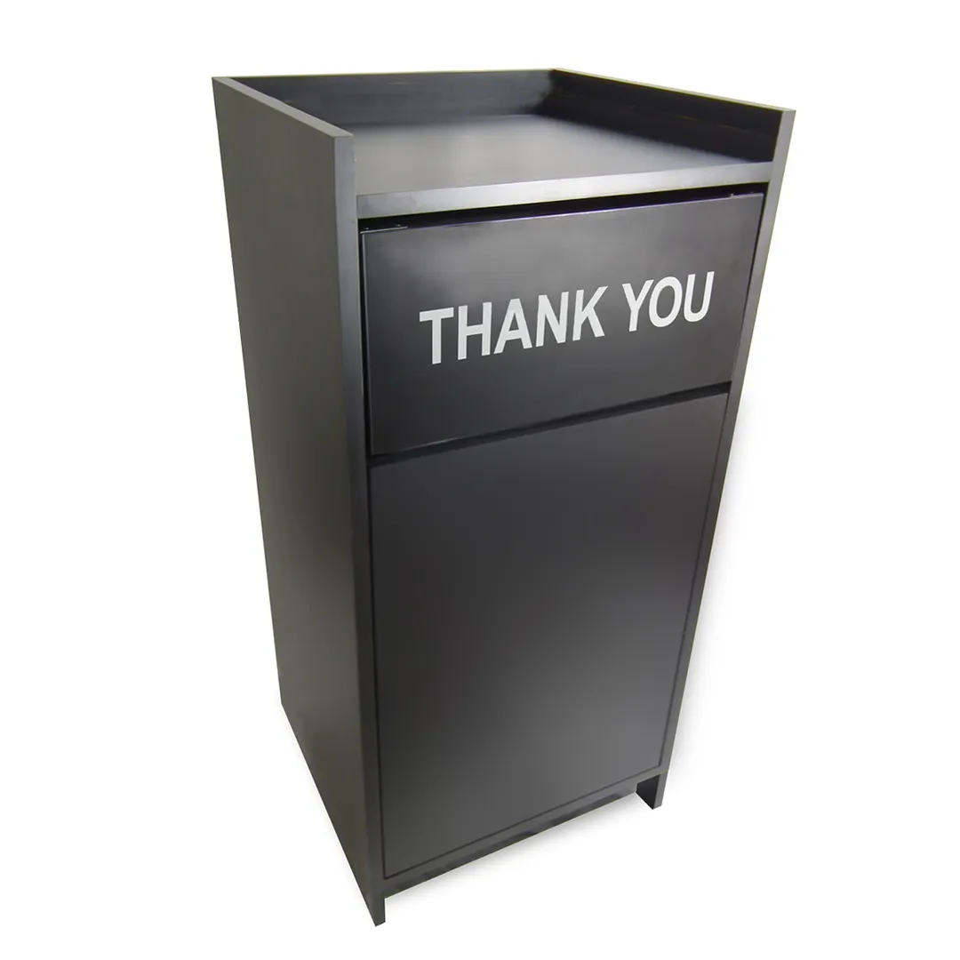 JustChair TRCPT-MEL Trash Receptacle, 23-3/4" X 23-3/4" X 46", Single