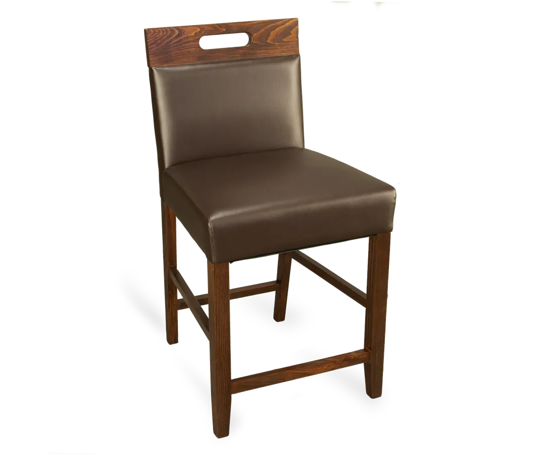 JustChair W51024-GR2 Upholstered Counter Chair, German Beech, Grade 2 UPH, Square Inset Back