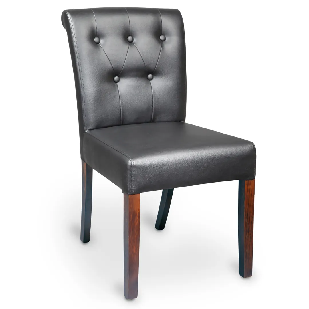 JustChair W58918-GR3 Indoor Side Chair with Upholstered Tufted Back and Web Seat, Beech Wood Frame