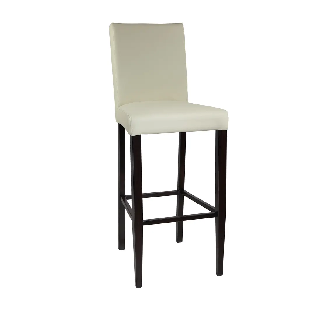 JustChair WL51130-GR3 Bar Stool – Upholstered Pullover Back & Seat, 18‑Gauge Steel Frame, Wood Footrest