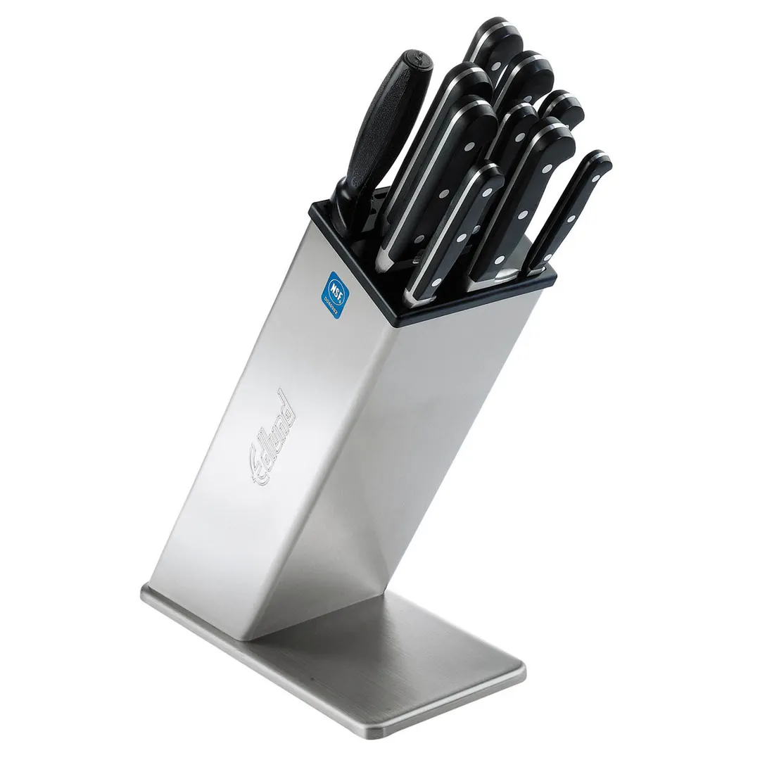 Edlund KBS-2002 Knife Block, 6 Slots, 12" High, Removable Insert, Dishwasher Safe Steel NSF USA Made
